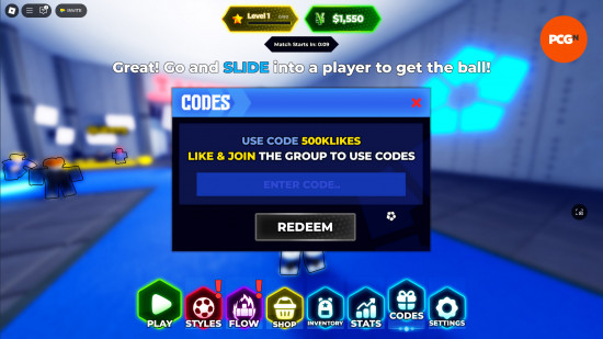 Como resgatar códigos no Blue Lock Rivals